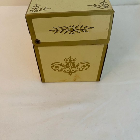 Metal Ohio Art Company Recipe Card Holder Box 1970s Rustic Farmhouse Vintage MCM - Picture 9 of 15